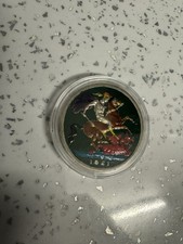 Enamelled & Hand Painted Five Shilling Rare  Lovely  Coin 🏴󠁧󠁢󠁷󠁬󠁳󠁿 1951