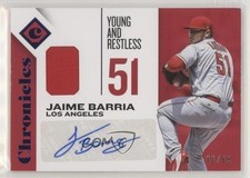 2018 Panini Chronicles Signature Swatches Blue 66/99 Jaime Barria Auto 1p5