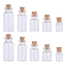 Set of 25 Clear White Glass Wishing Bottles for DIY Craft and Decor Use