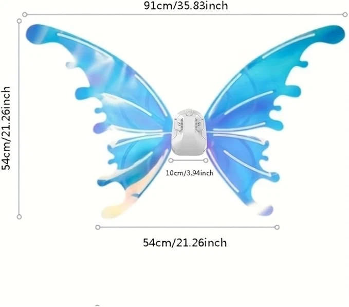 Alas de hadas brillantes LED eléctricas - Alas de disfraz iluminadas para niños, adultos, mascotas Foto 4 de 4