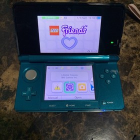 Nintendo 3DS Handheld System Aqua Blue 5 Games Charger 2GB Memory Card Case