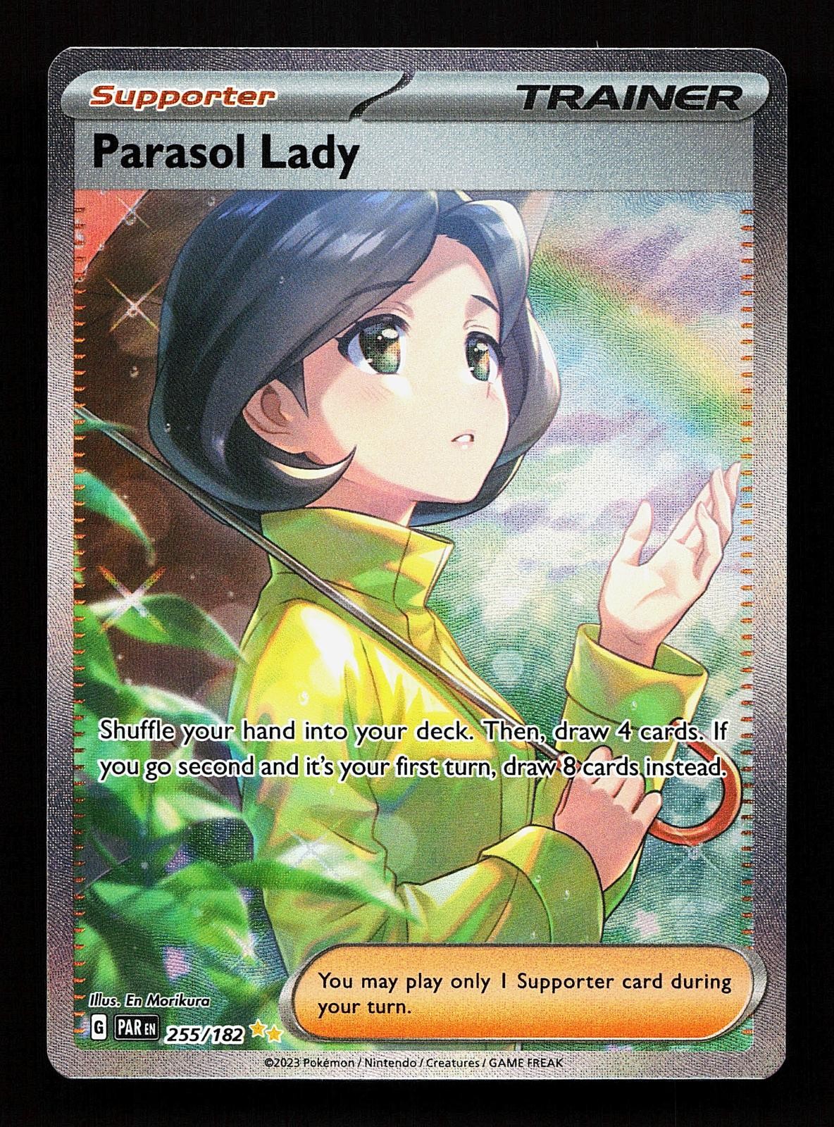 Parasol Lady 255/182 Special Illustration Rare Paradox Rift Pokemon Card