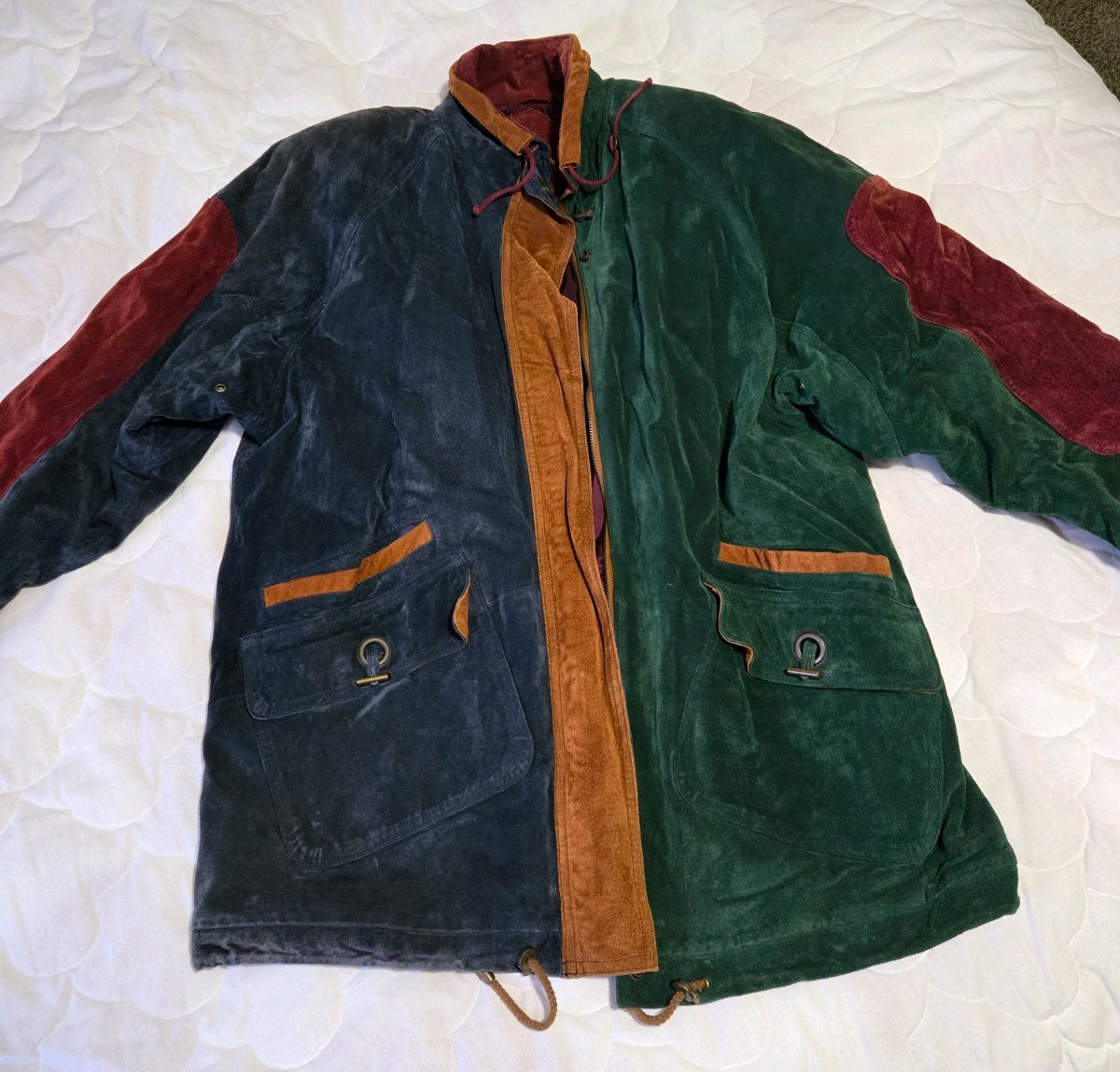 Vintage Gitano Colorblock Long Jacket 1X - image 1