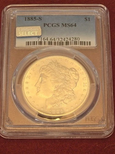 1885 s morgan silver dollar ms64