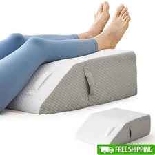 Leg Elevation Pillow Memory Foam Wedge Pain Relief Support Non-Slip Handles New