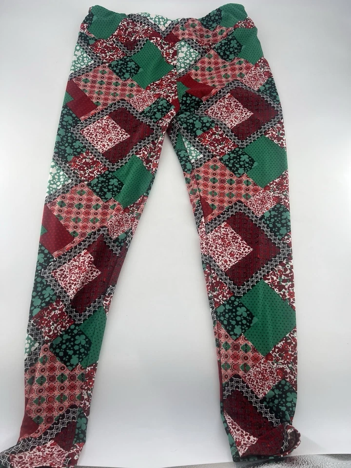 Leggings Lularoe TC Buttery Soft Vacaciones Patchwork Edredón Unicornio Mujer Extra Lg Foto 3 de 4