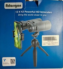Adorrgon 12x42 Powerful HD Binoculars with Clear Weak Light Vision