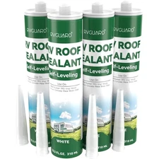 RVGUARD RV Roof Sealant, Self-Leveling Lap Flexible Caulk White 