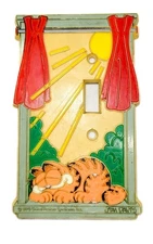 1978 Vintage Garfield Light Switch Cover Kat's Meow Switch Plate Hong Kong 6"x4"