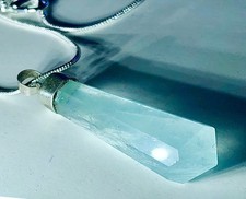 The Stone Of Luck: Marvelous Raw Aquamarine Crystal Necklace Natural Specimen!!!