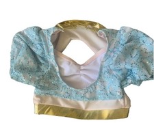 Dance Child  s Size 8-10 Crop Top Pink Turquoise Rose Pattern, Mesh With Sequence