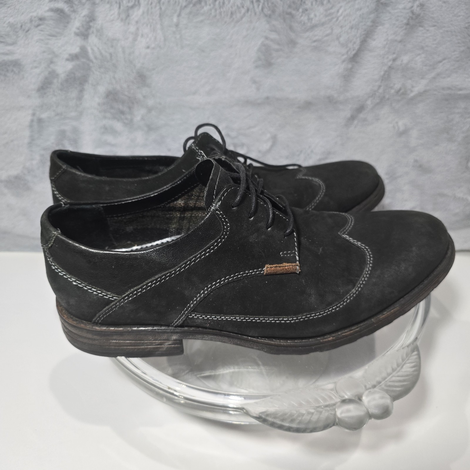 SAOLA Scarpe stringate Clarks nere nabuk formali pelle alare Oxford derby derby uomo 9M