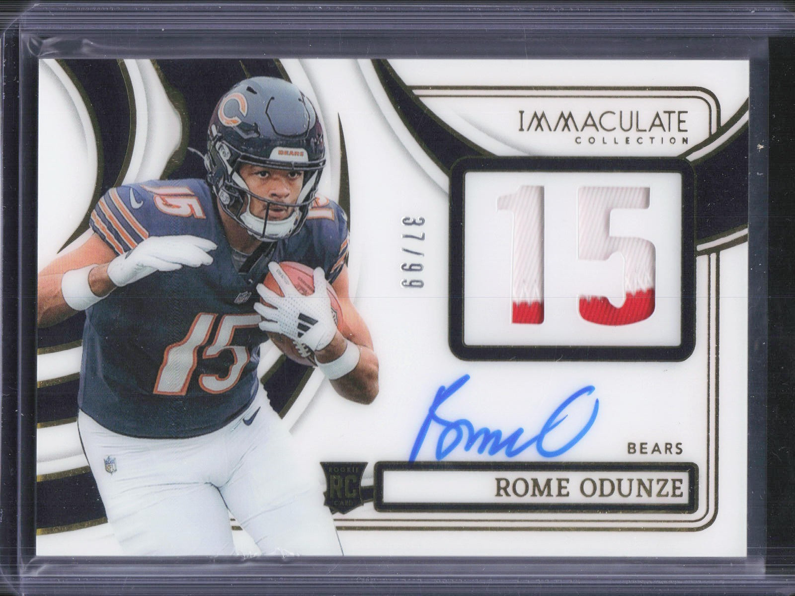 2024 Panini Immaculate Rome Odunze Numbers Rookie Patch Auto RPA /99 Bears