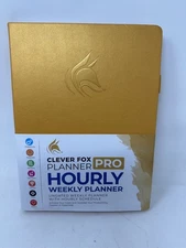 Clever Fox Large Weekly Pro Planner & Goal Tracker – Amber Yellow, Undated, NWOB
