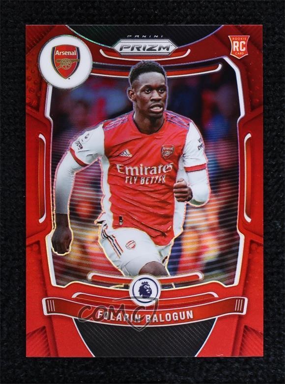 2021 Panini Prizm Premier League Red 66/199 Folarin Balogun #208 Rookie RC 0j9g