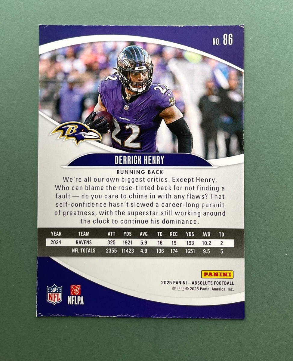 2025 Panini Absolute Football Derrick Henry #86 Baltimore Ravens