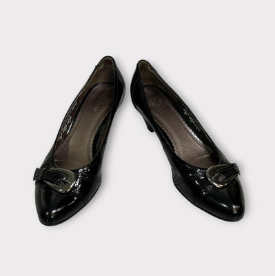 Gabor Black Patent Leather Pumps Womens Sz. 7,5 / 41 Buckle Career Office Event