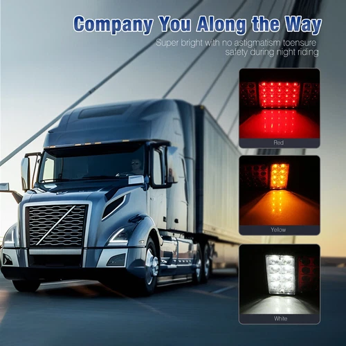 2 Pcs LED Truck Trailer Tail Lights Tail Turn Signal Brake Light Running Reverse - Picture 2 of 12