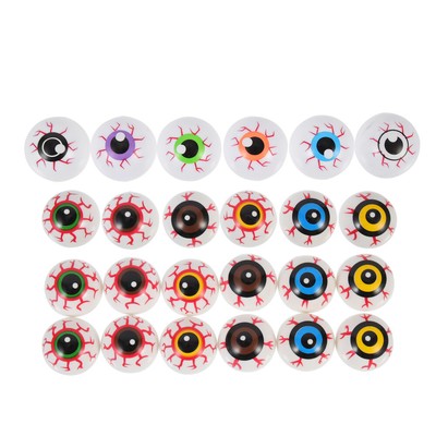  24 Pcs Glühen Halloween-Augäpfel Künstlicher Blutunterlaufener Augapfel