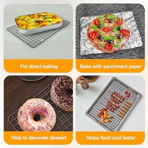2PCS Cooling Racks for Cooking and Baking 10 x 15Heavy Duty Stainless Ste - Picture 5 of 6
