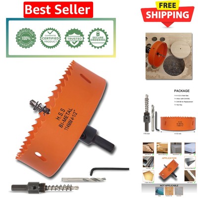 Versatile 4-1/2 Inch Hole Saw with Arbor for Effortless DIY and Professional Use