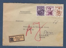 22C2260 MARCOPHILIE lettre recommandée 1959 AUTRICHE pour PARIS