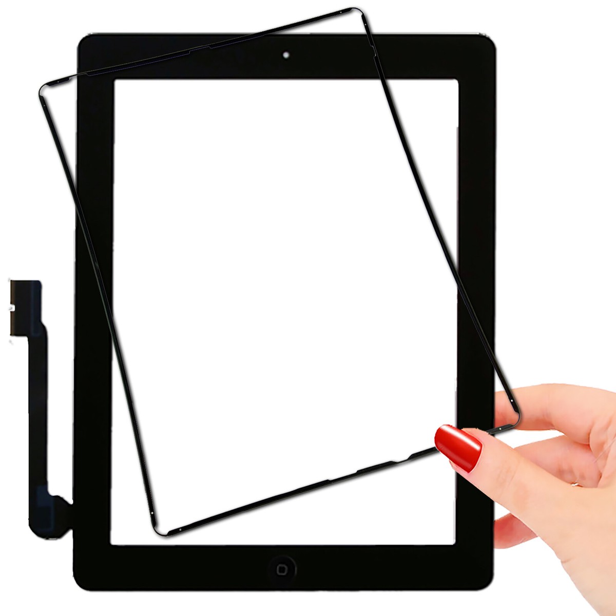 Vitre tactile assemblée complète iPad 4 blanc
