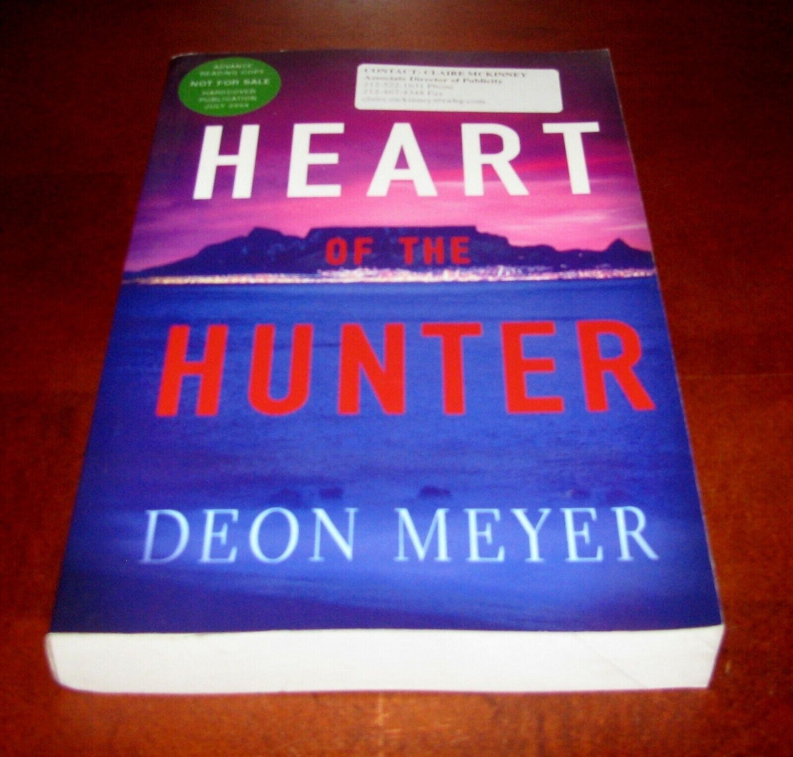 Heart of the Hunter Deon Meyer ARC Uncorrected Proof 1st Edition Paperback