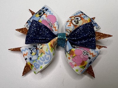 Bluey Bingo Girl s Botique Handmade Hair Bow Alligator Clip 5 Inches NEW