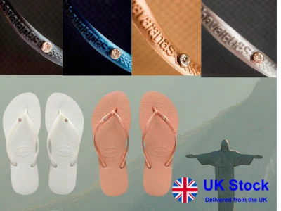 Original For HAVAIANAS Slim charm Crystal Flip Flops Women Summer 2025
