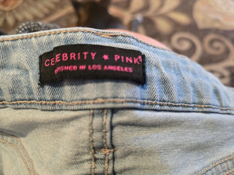 OOAK Hand Embroidered Strawberry Embroidered Denim Shorts - Image 4 of 4