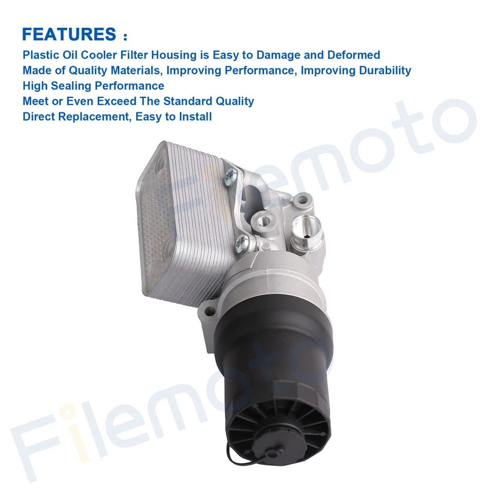 Oil Cooler Filter Housing for VW Beetle Golf Jetta Rabbit Passat Audi TTRS 2.5L - Image 2 of 4