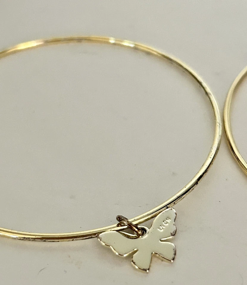 Lot Of 3 Bangles Sterling Silver Gold  & Rose Gold Plate Size 8 “Friends GB-1a - Image 4 of 4