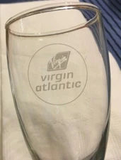 1980s VIRGIN ATLANTIC AIRLINES STEMMED JUICE / LIQUEUR / CORDIAL / SHOT GLASS 