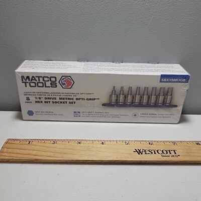 Matco Tools 8 PIECE 3/8'' DRIVE METRIC OPTI-GRIP HEX SBXYM8OGB