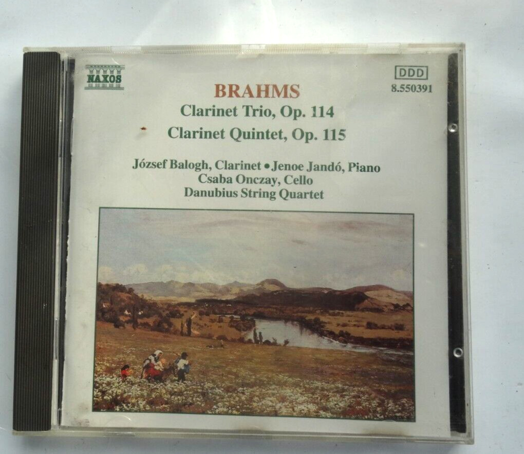 Johannes Brahms : Clarinet Trio op 114 and Quintet op 115 Naxos CD (1992)