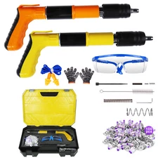 Concrete Nail Gun Kit with 100pcs Nails,5 Speed Manual Steel Wall Fastening Tool
