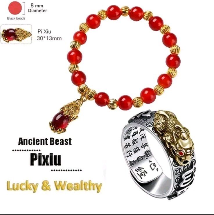 Chinese Feng Shui Amulet Wealth Lucky Red Ring Bracelet Free Shipping