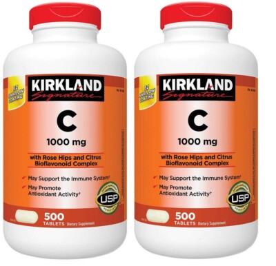 Kirkland Vitamin C, 2-Pack of 500 Tablets Each for 1000 Ct, Exp 9/2028