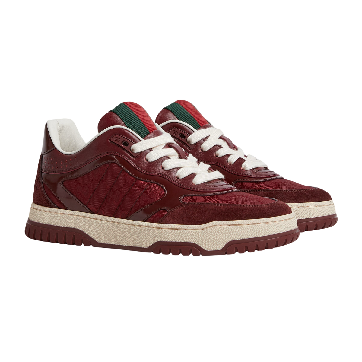 Gucci Re-Web $1150 Women's Rosso Ancora Red GG Canvas Sneakers New