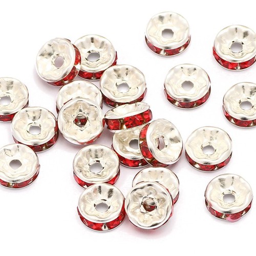 Rhinestone Rondelles Crystal Spacer Beads DIY Bracelet Necklace 4/6/8/10mm 50Pcs - Picture 14 of 47