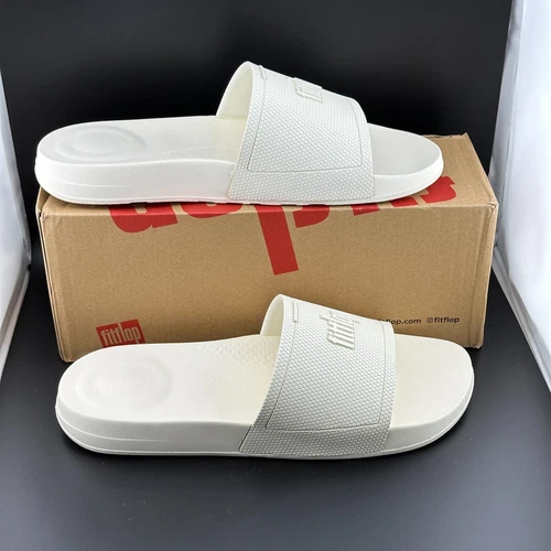 FitFlop Iqushion Women's Rubber Comfort Slides Slippers Size US 9 Off-white NIB - Picture 4 of 7