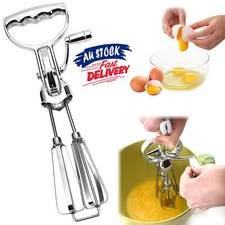 Egg Beater Manual Crank Hand Mixer Blender Stainless Steel Rotary Whisk Tool AU