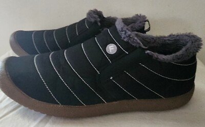 EXEBLUE Enly Winter Snow Boots Slip-on Water Resistant Booties Black Size 11.0