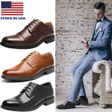 Men's Classic Dress Oxford Derby Shoes Lace Up Formal Comfortable Shoes US Size