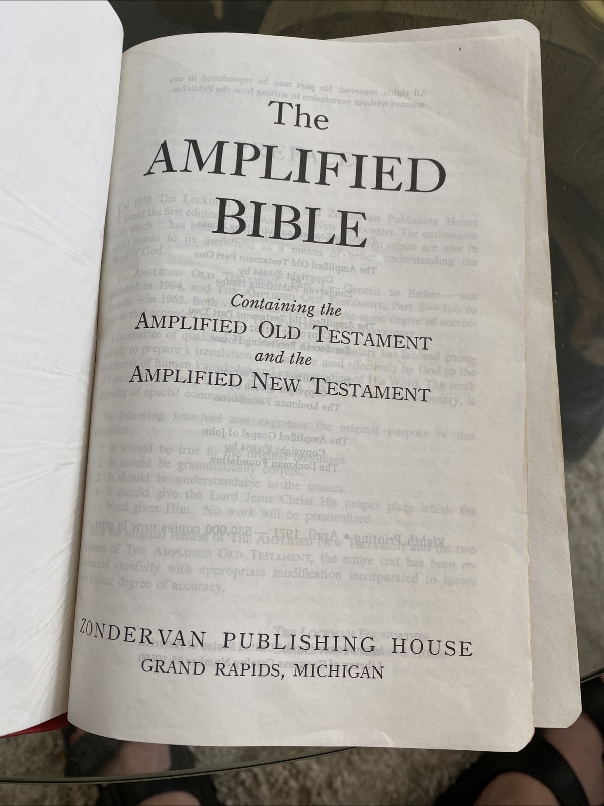 The Amplified Bible Zondervan 1965 Genuine Leather/pleather 8th