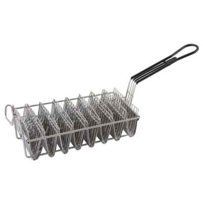 Taco Basket 8 Shells Stainless Steel Rectangular Nickel Plated 6''