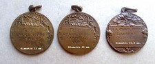 3 Medaglie Croce Verde Sanremo 1922-1923-1924-25. Pubblica assistenza Sanità