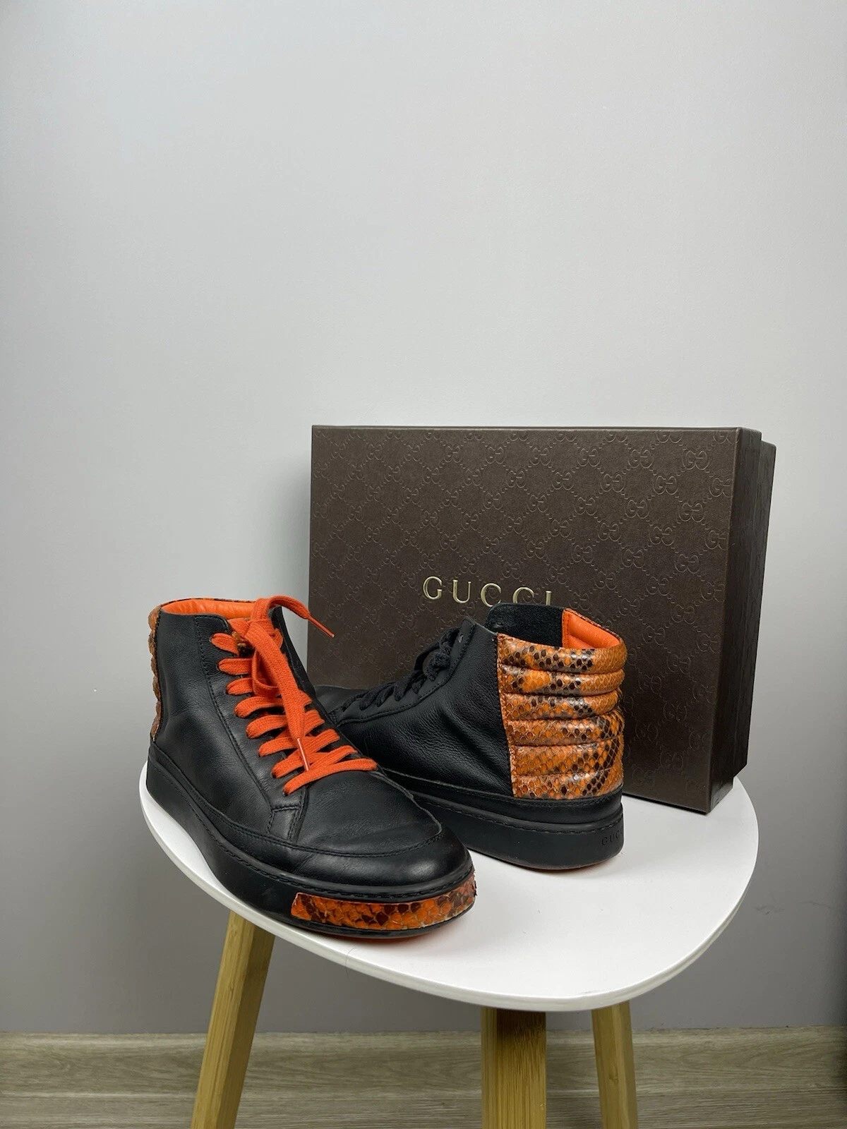 Baskets montantes femme Gucci orange Phyton taille 37 G / US 7