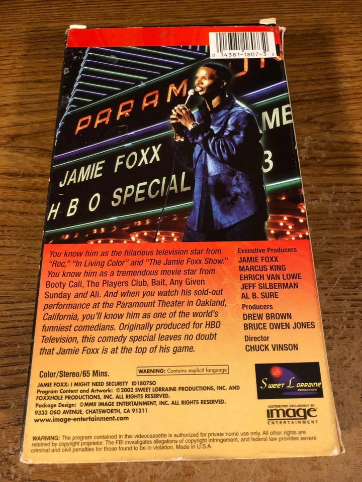 Jamie Foxx I Might Need Security  VHS Used Movie VCR Video Tape  - Imagem 2 de 4